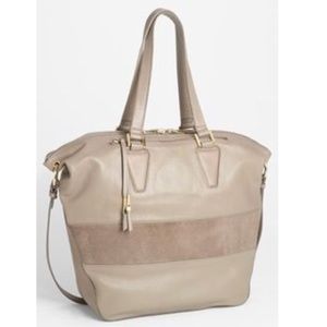 Kelsi Dagger taupe Tavi leather suede tote